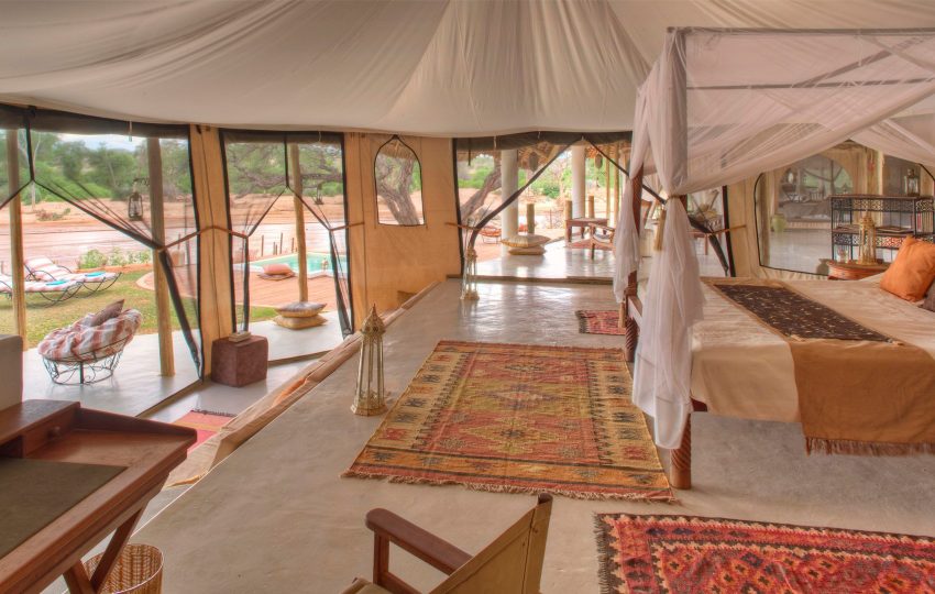 Room settings at one of Sasaab's tents